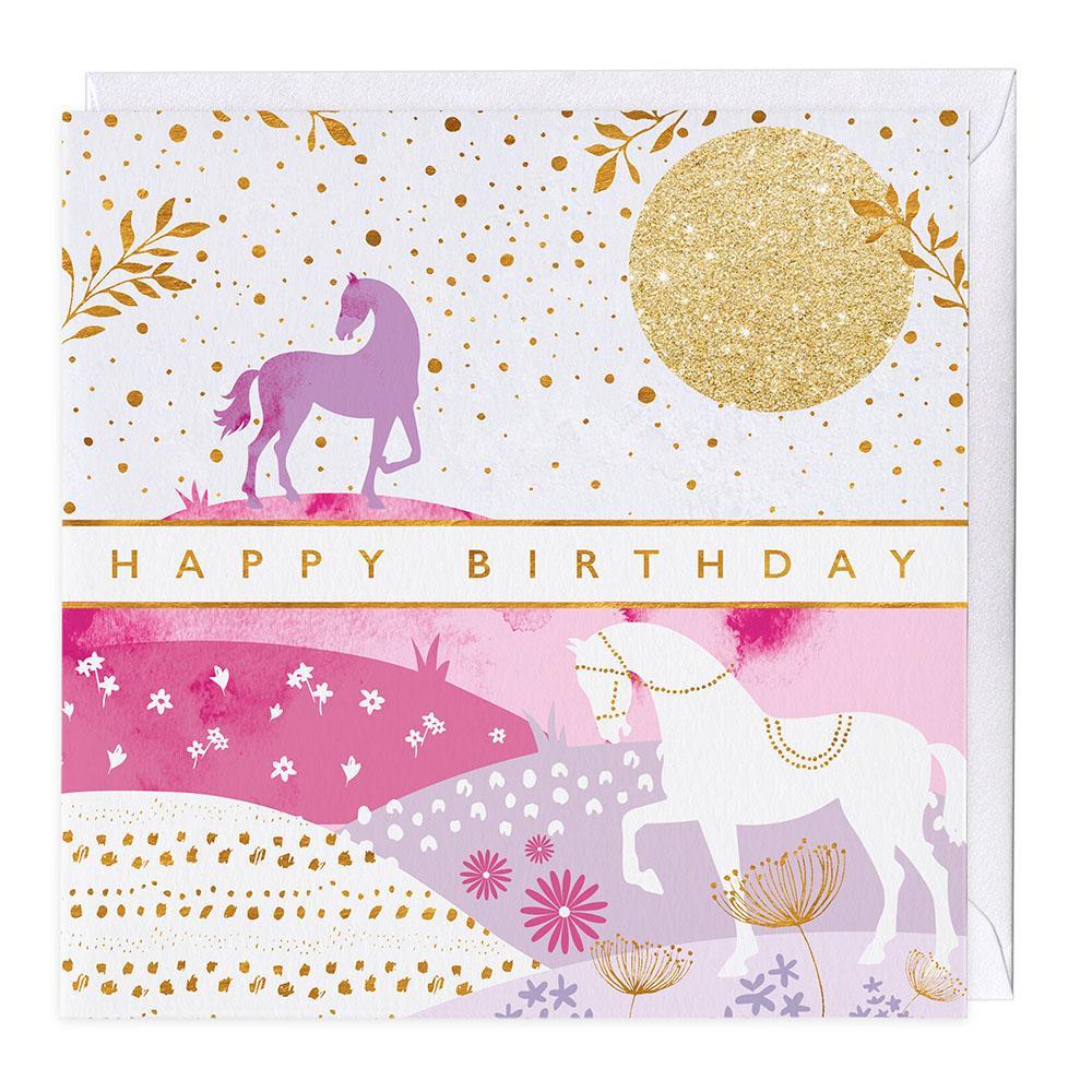 Tail of Two Horses Birthday Card