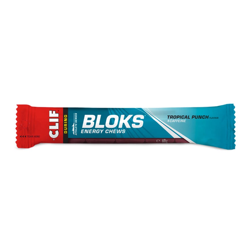 Clif Chews Tropical (Caffine) Clif Bloks - 60g Energy Chews XMiles