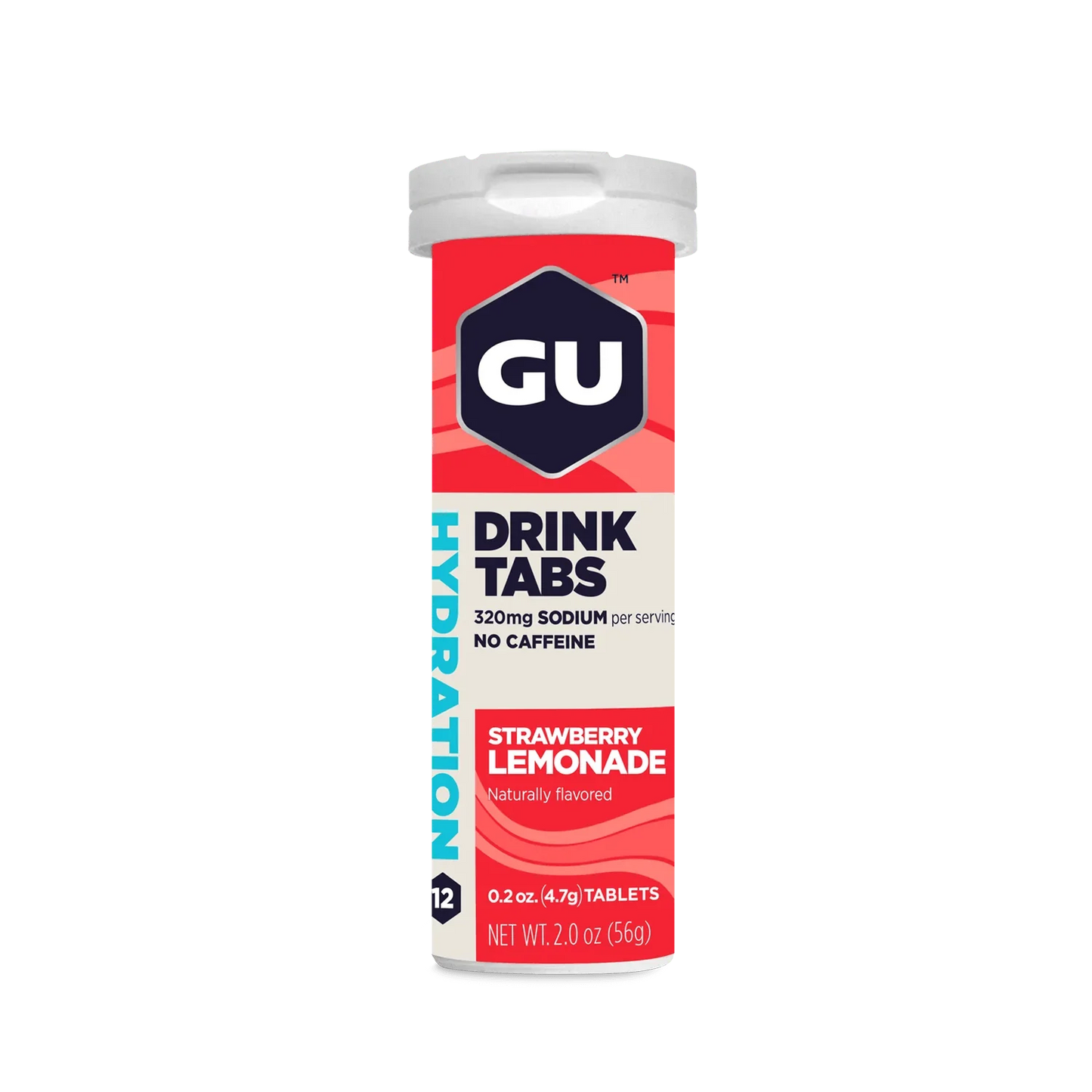 GU Electrolyte Drinks 12 Serving Tube / Strawberry Lemonade GU Hydration Drink Tabs XMiles