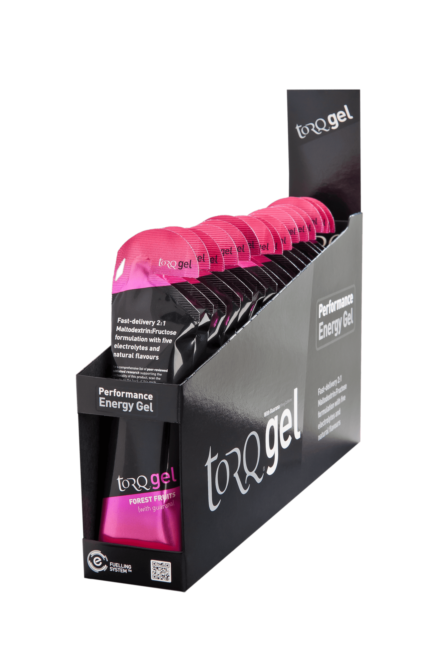 Torq Gels Box of 15 / Forest Fruits TORQ Caffeinated Energy Gel w/ Guarana (45g) XMiles