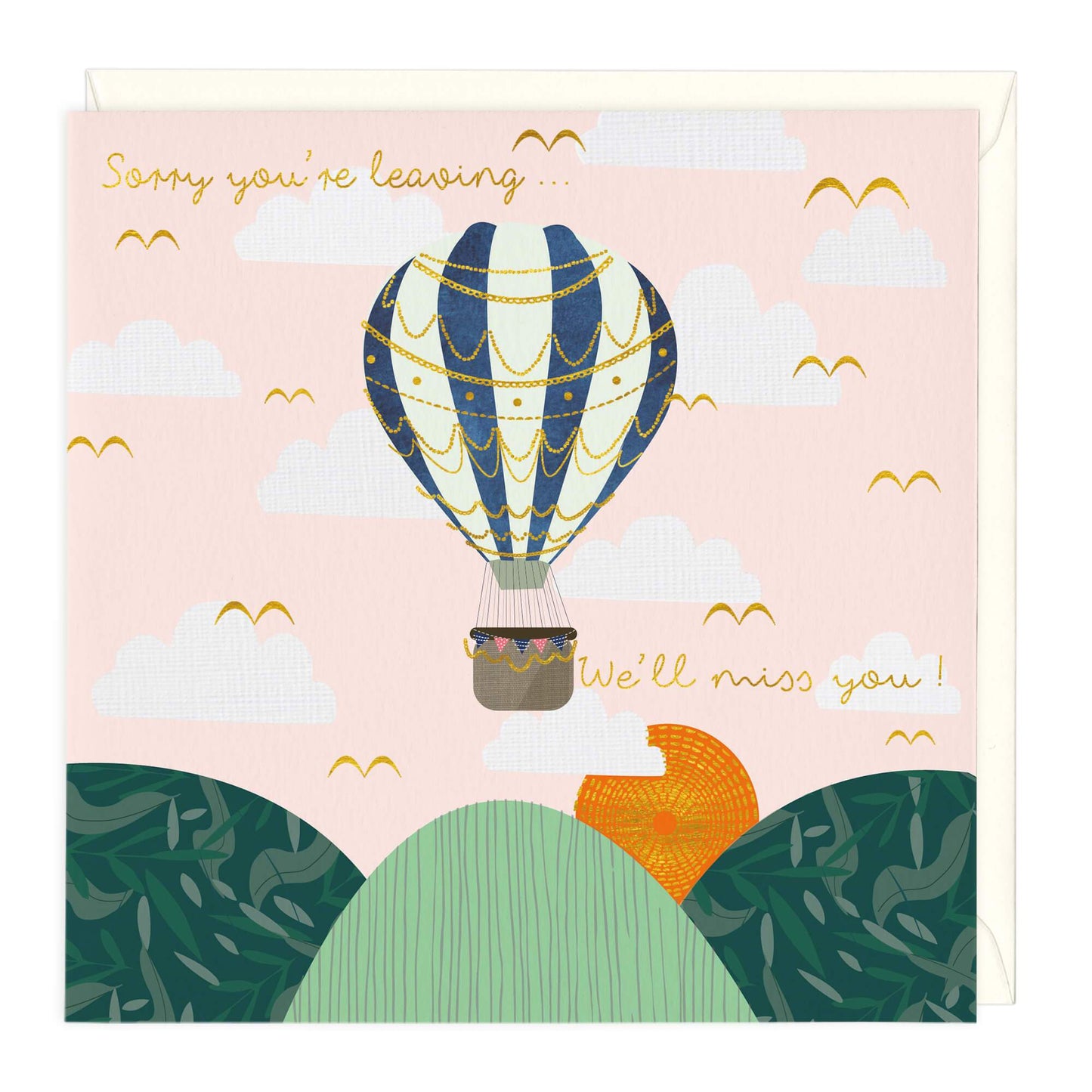 Sorry You're Leaving Hot Air Balloon Card