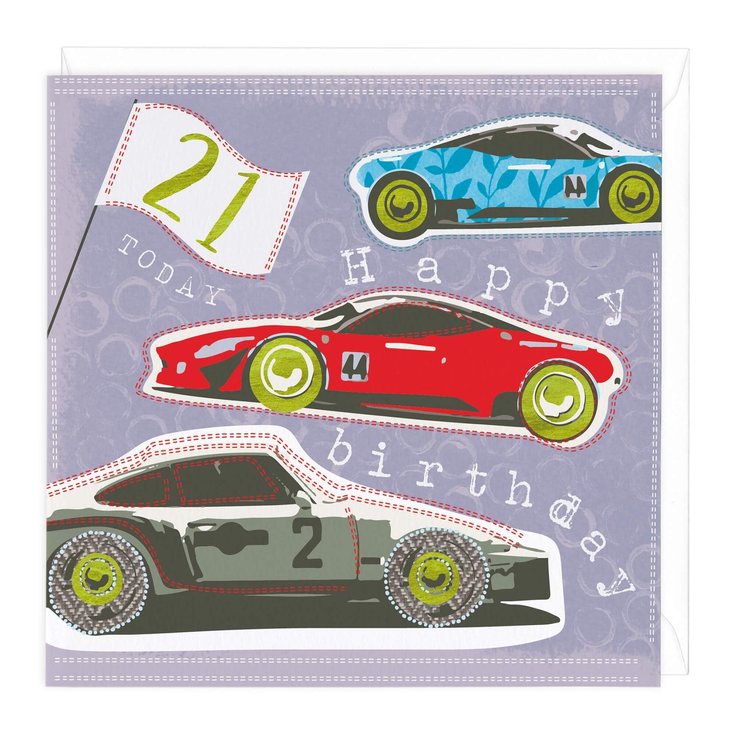 Racing Cars 21st Birthday Card