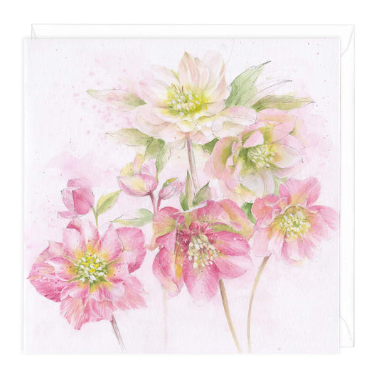 Hellebore Floral Art Card