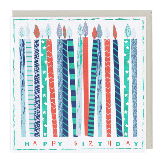 Happy Birthday Colourful Candles Card