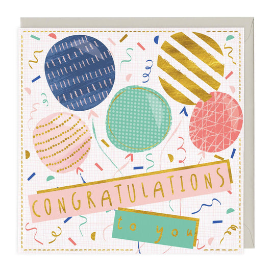 Patterned Balloons Congratulations Card