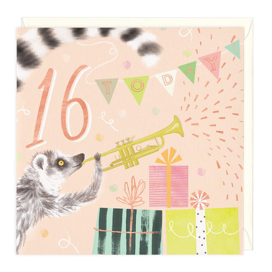 16 Today Lemur Birthday Card