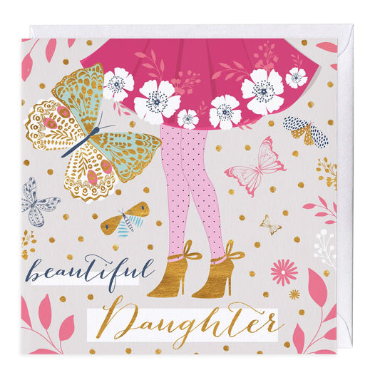 Floral Skirt Beautiful Daughter Card