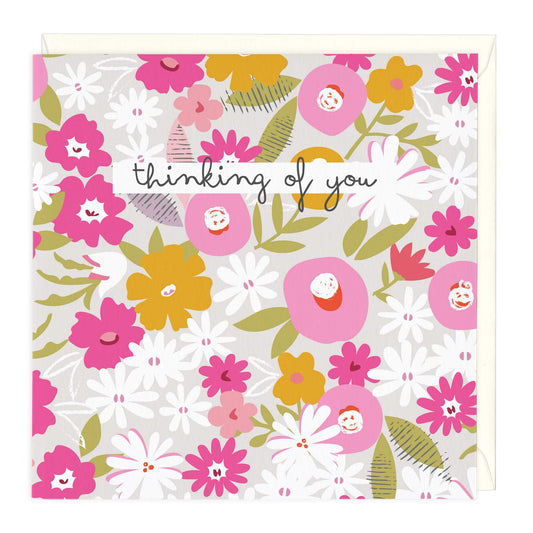 Floral Blossoms Thinking Of You Card