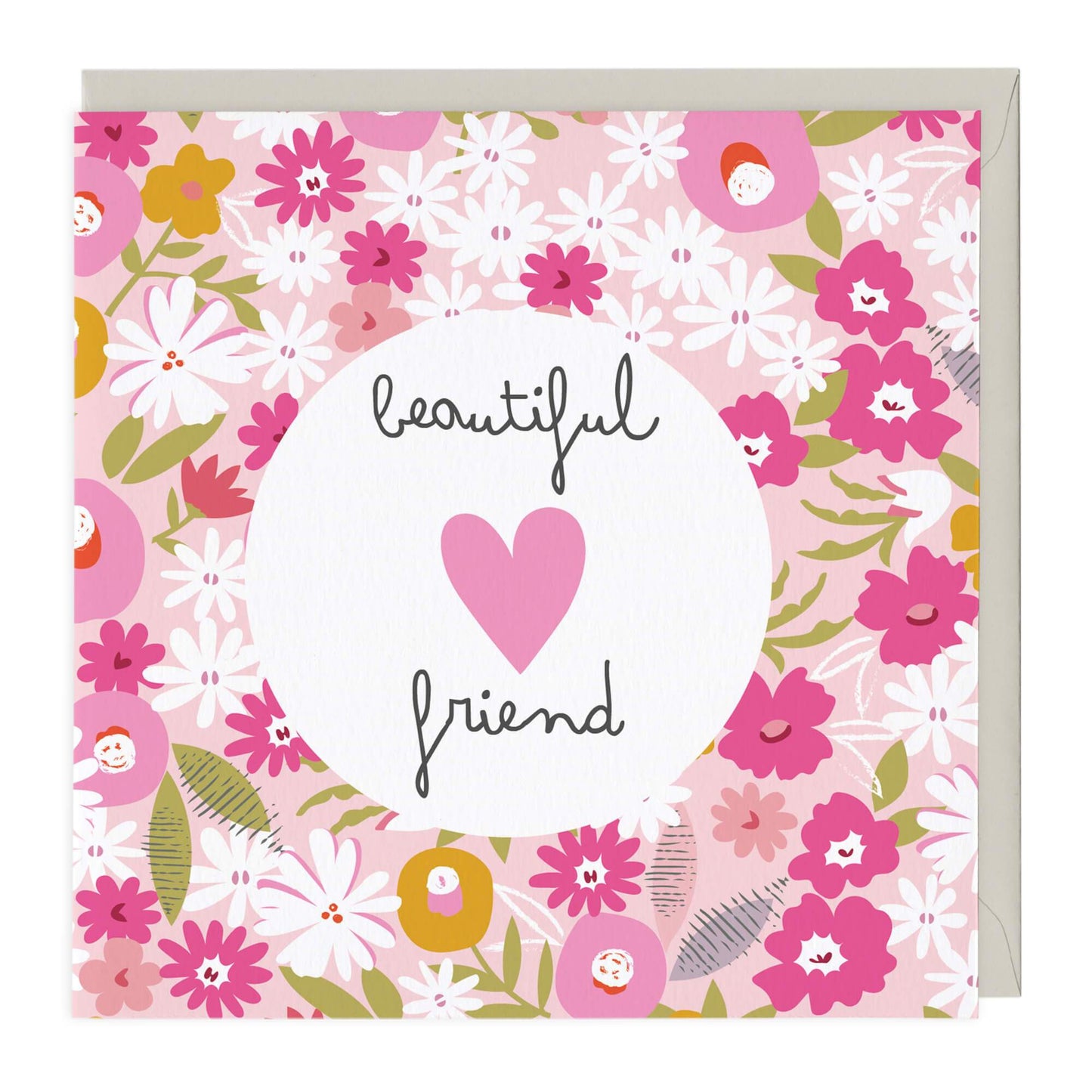 Beautiful Friend Pink Heart Card