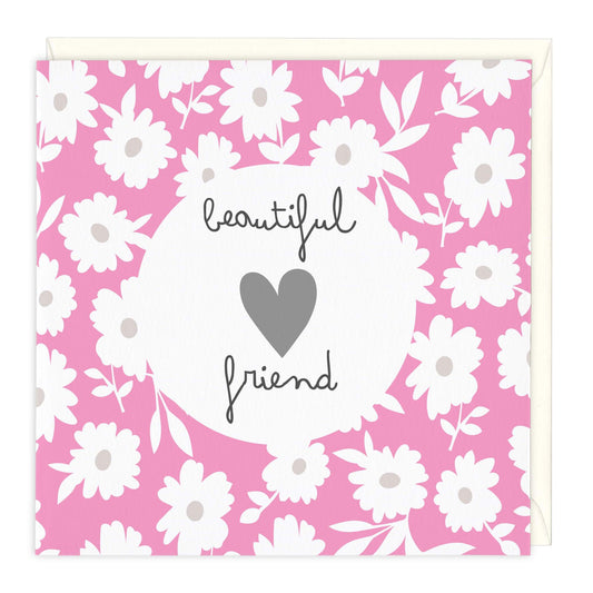 Beautiful Friend Pink Daisies Card