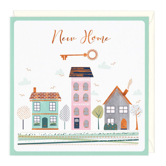 House and Key New Home Card