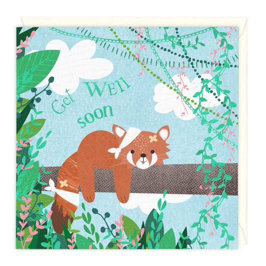 Poorly Fox Get Well Soon Card