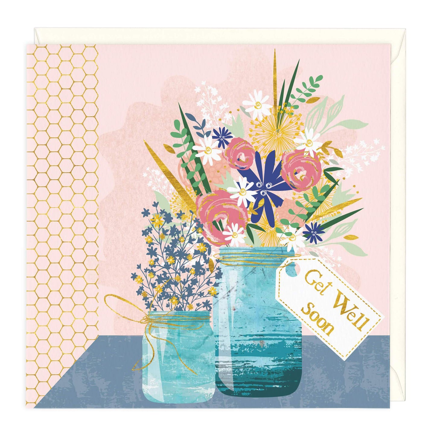 Floral Vase Get Well Soon Card