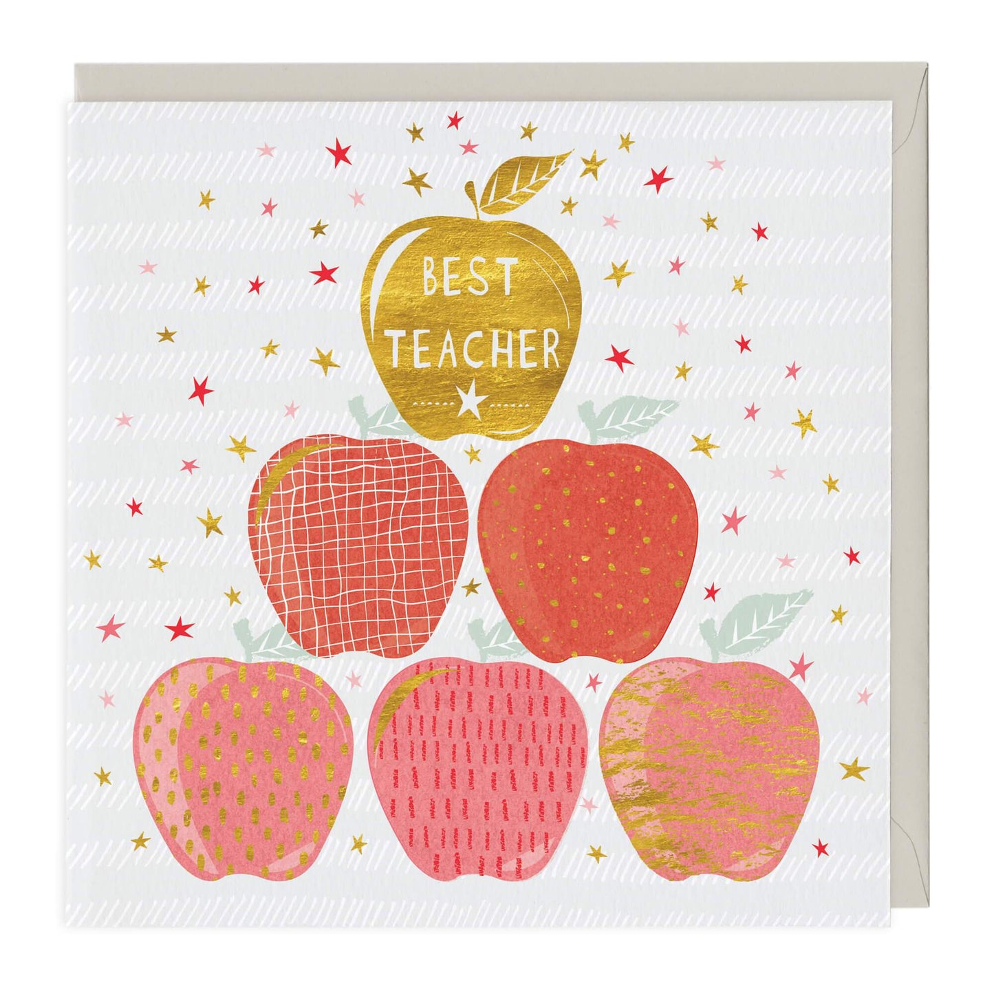 Golden Apple Best Teacher Card