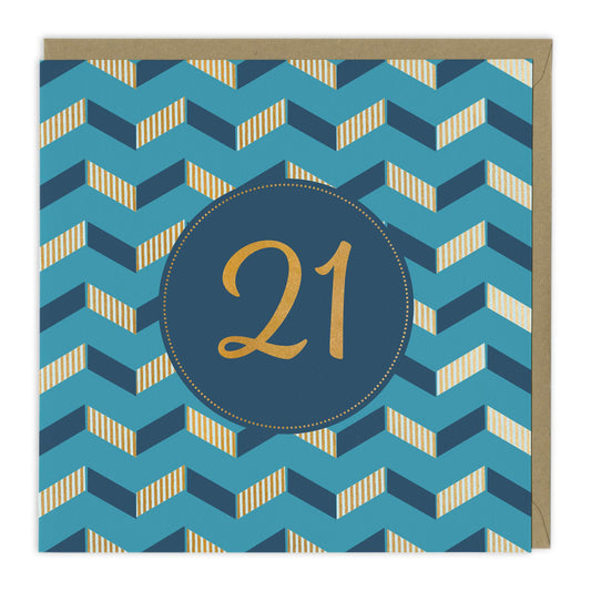 Blue 21st Birthday Card For Him