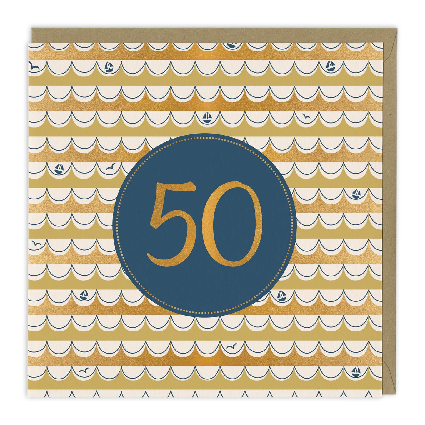 Golden 50th Birthday Card For Him