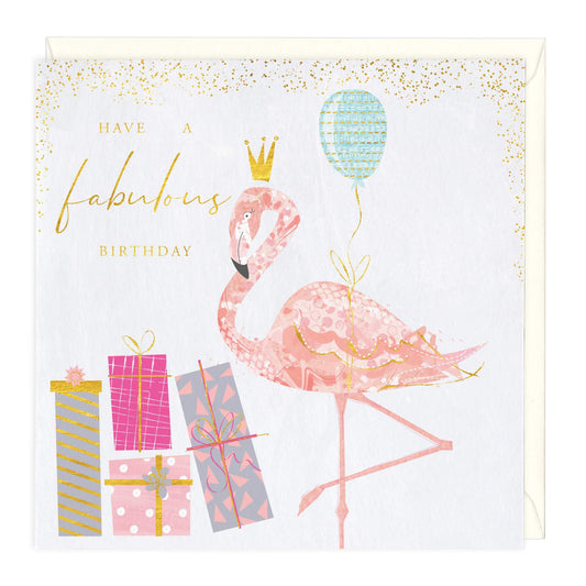 Have A Fabulous Birthday Flamingo Card