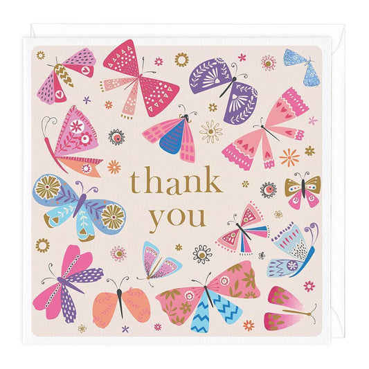 Colourful Butterflies Thank You Card