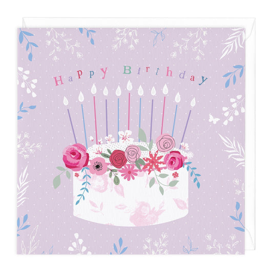 Floral Cake Birthday Card