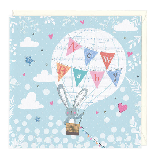 Hot Air Balloon New Baby Card