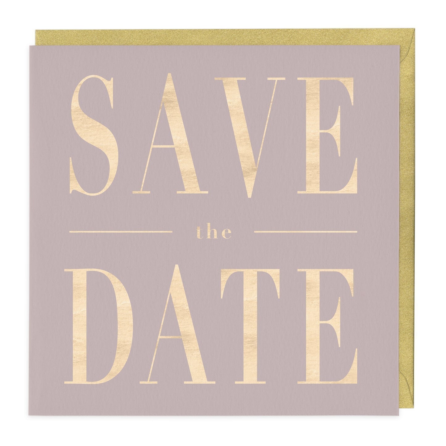 Grey And Gold Save The Date Card