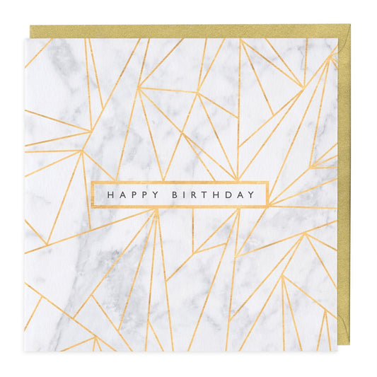 Geometric Marble Birthday Card