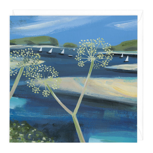 Summer Walk on Camel Estuary Art Card