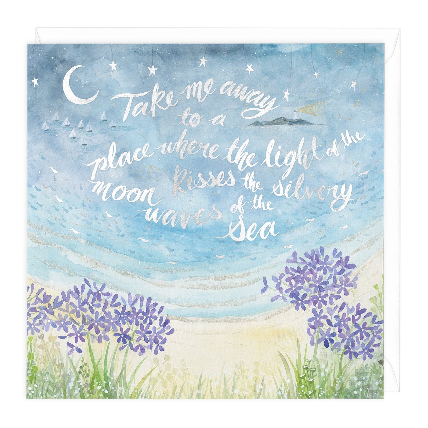 Silvery Waves Of The Sea Art Card