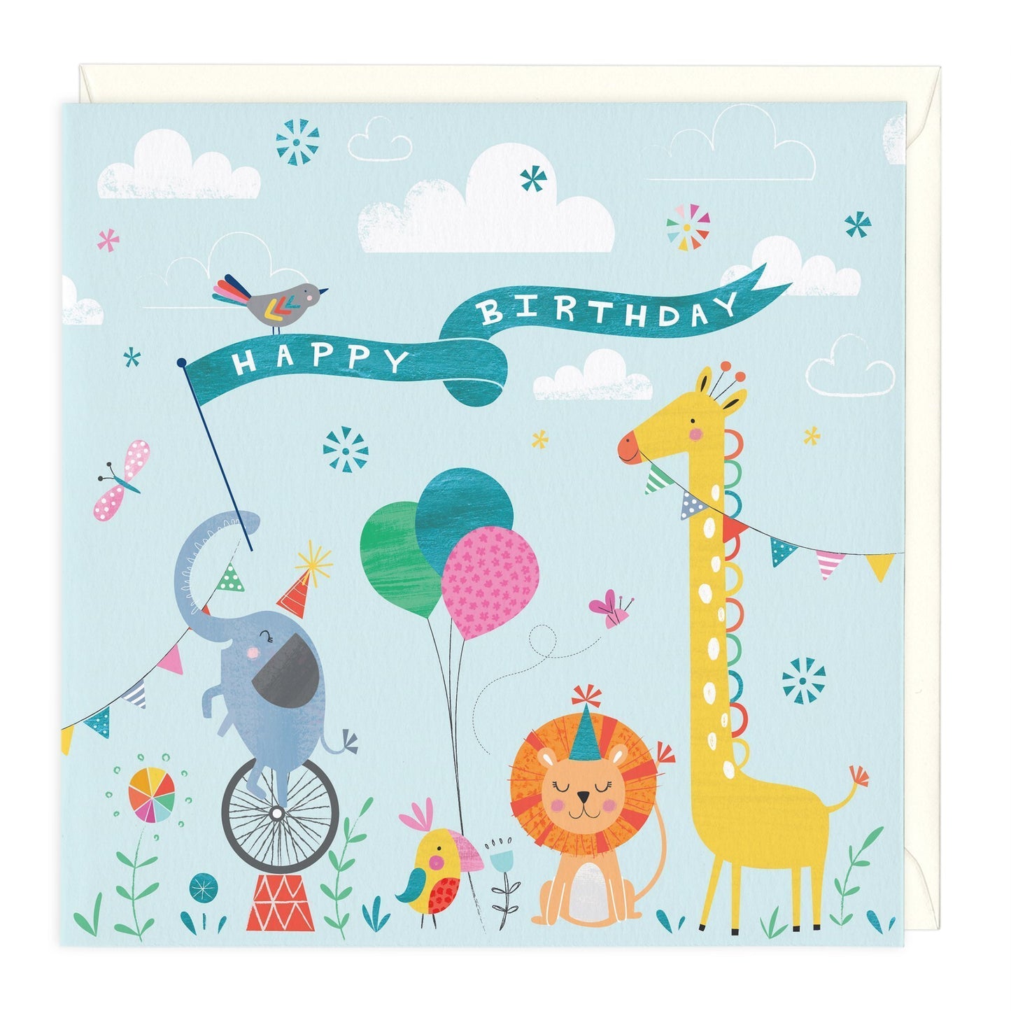 Animal Party Childrens Birthday Card