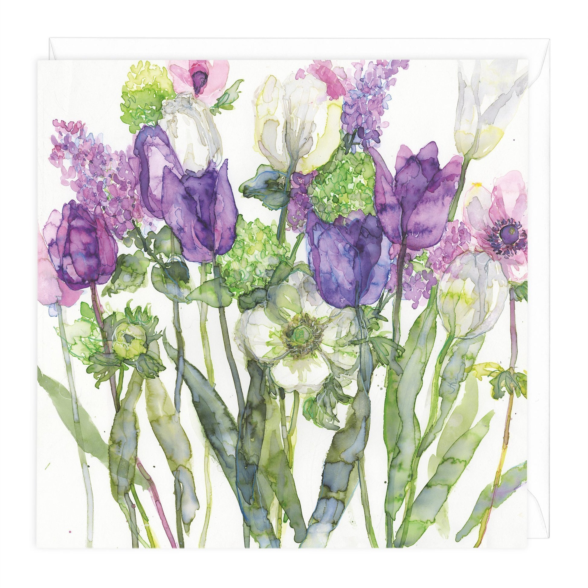 Mixed Tulips Floral Art Card