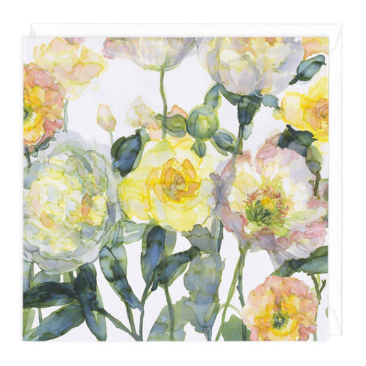 Yellow Roses Floral Art Card