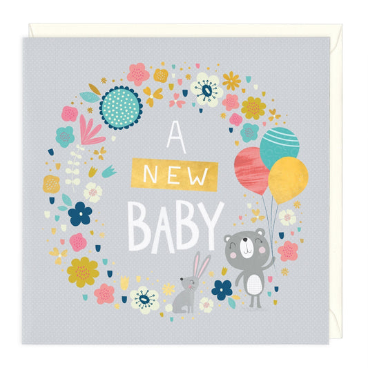 Bear And Bunny New Baby Card