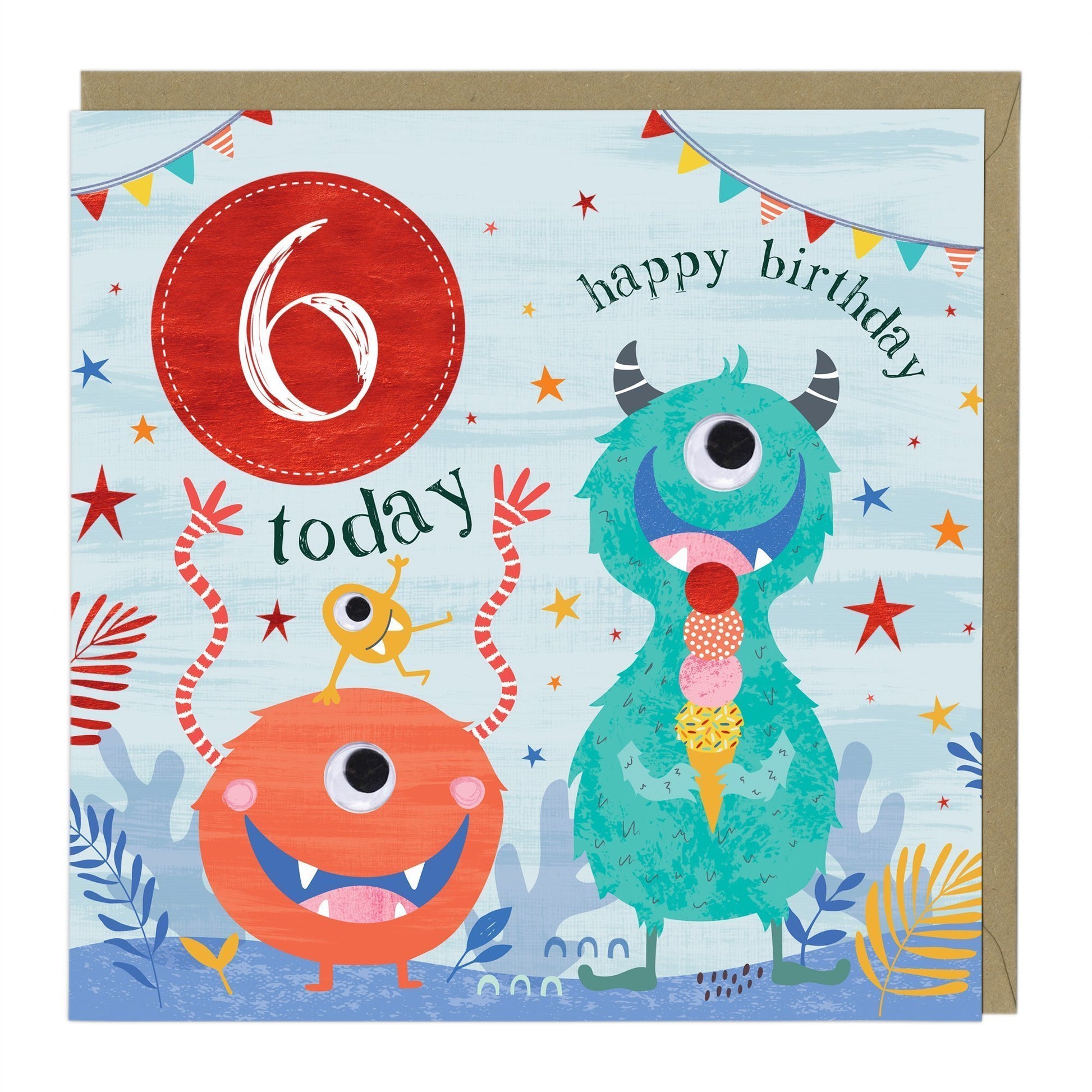 6 Today Monsters Children's Birthday Card