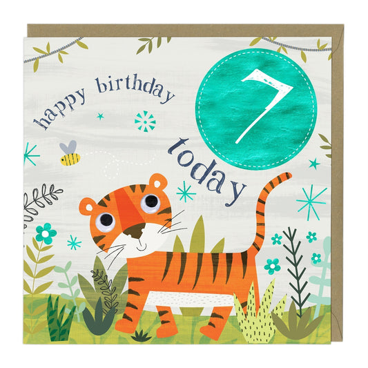 7 Today Tiger Children's Birthday Card