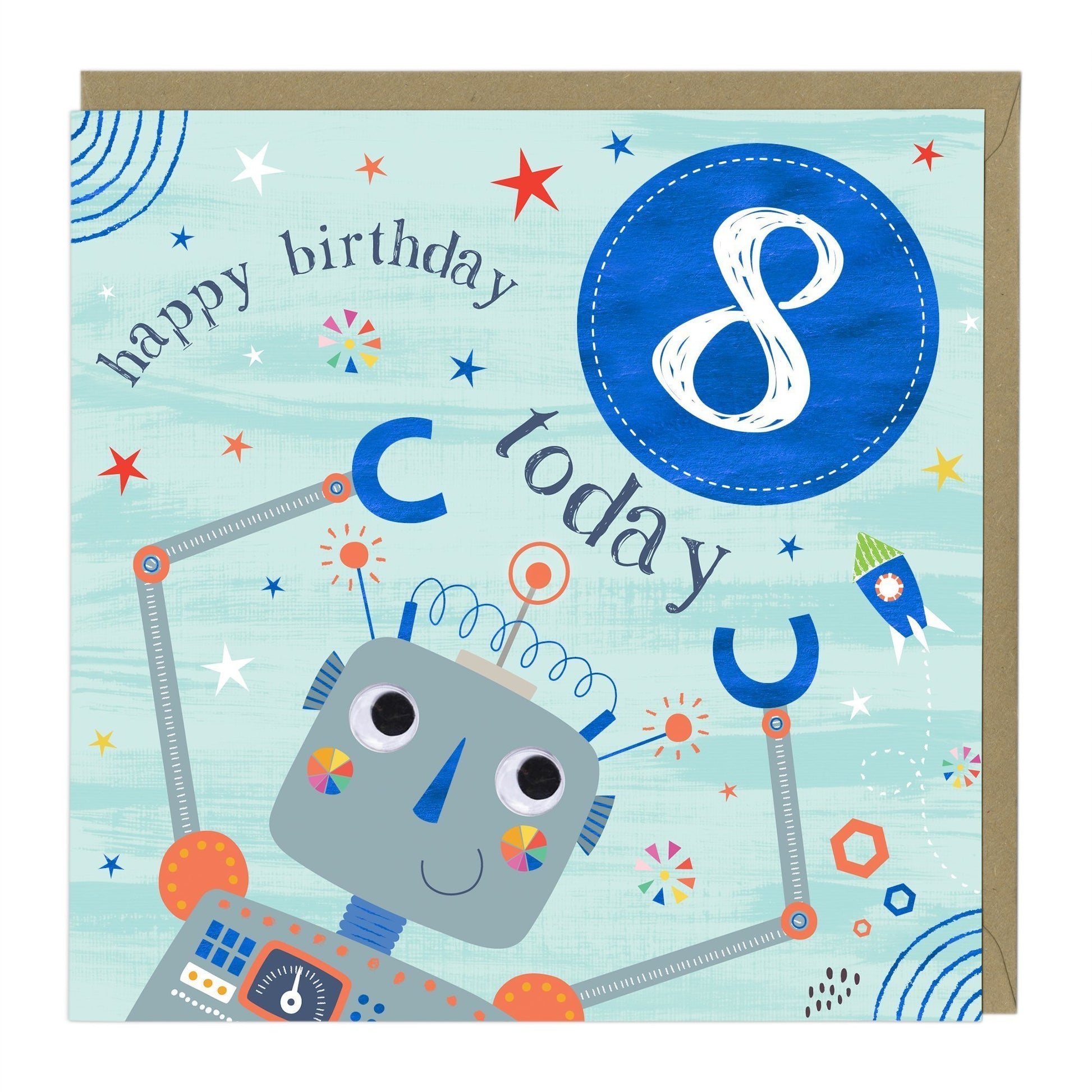 8 Today Robot Children's Birthday Card