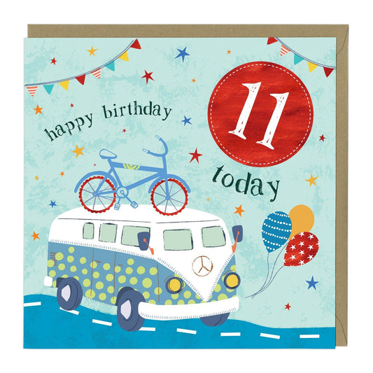 11 Today Campervan Children's Birthday Card