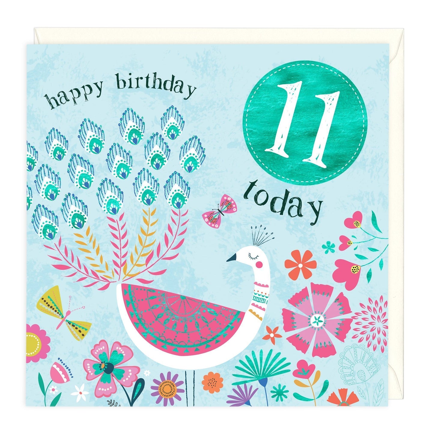 11 Today Peacock Children's Birthday Card