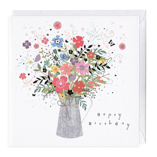 Floral Vase Birthday Card