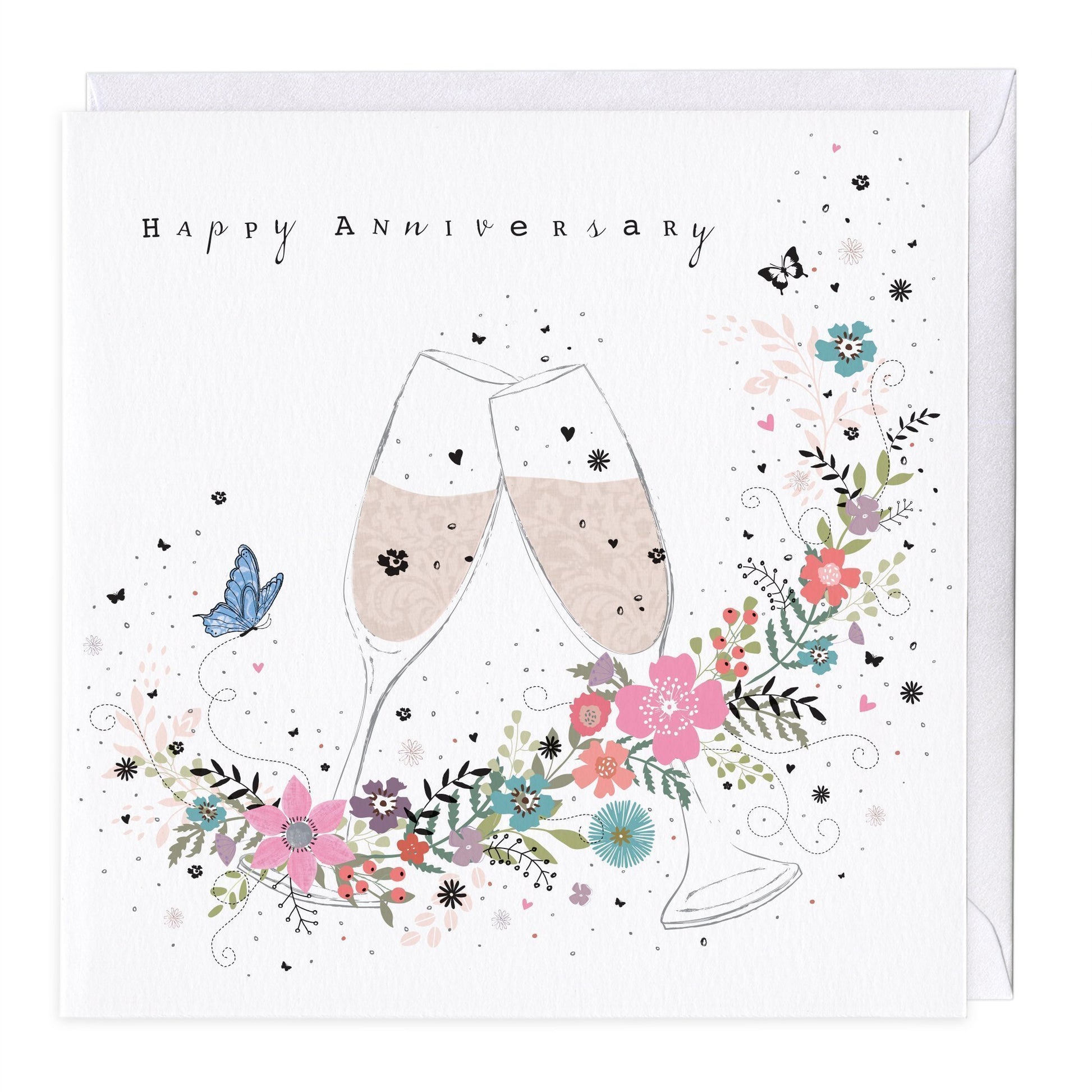 Champagne Glasses Anniversary Card