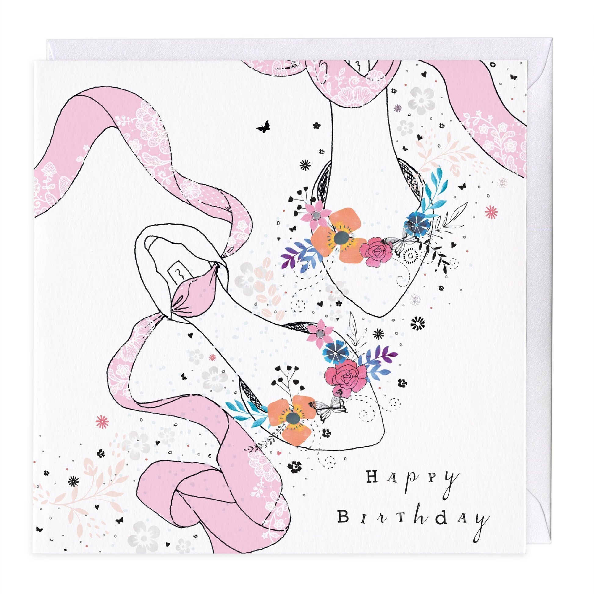 Floral Shoes Birthday Card