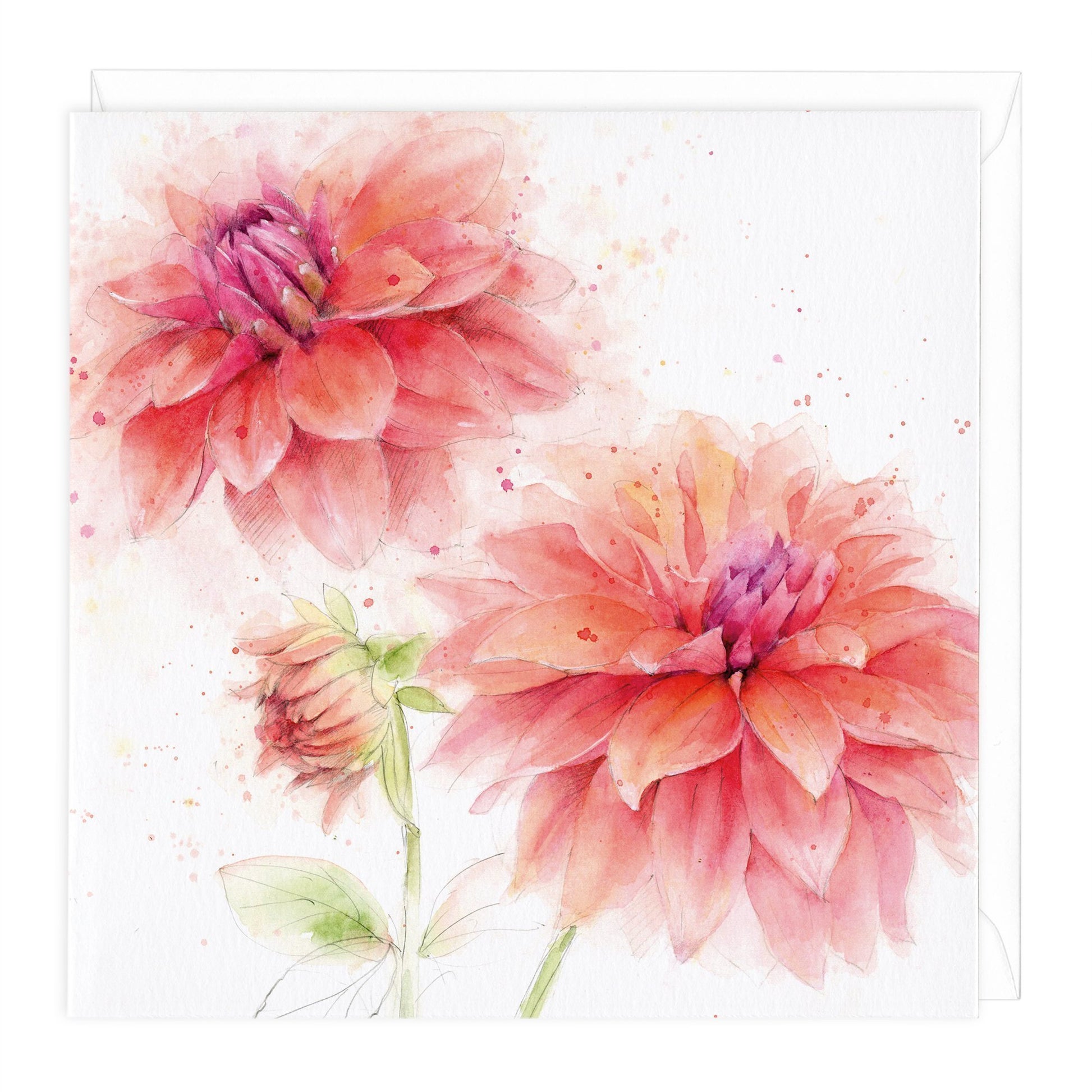 Dahlia Floral Art Card