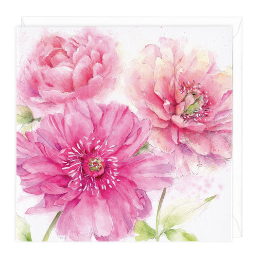 Peony Floral Art Card