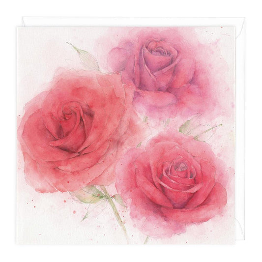 Three Roses Floral Art Card