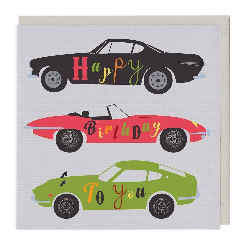 Sports Cars Birthday Card