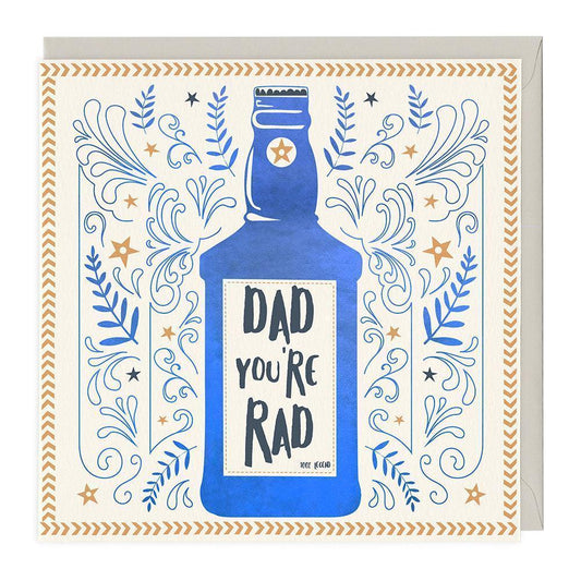 Dad You're Rad Beer Bottle Card