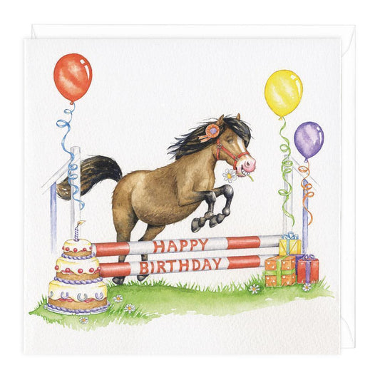 Happy Birthday Showjumping Card