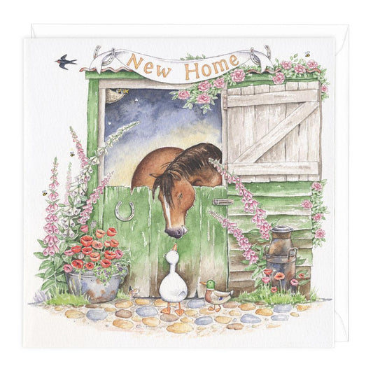 Horse and Duck New Home Card