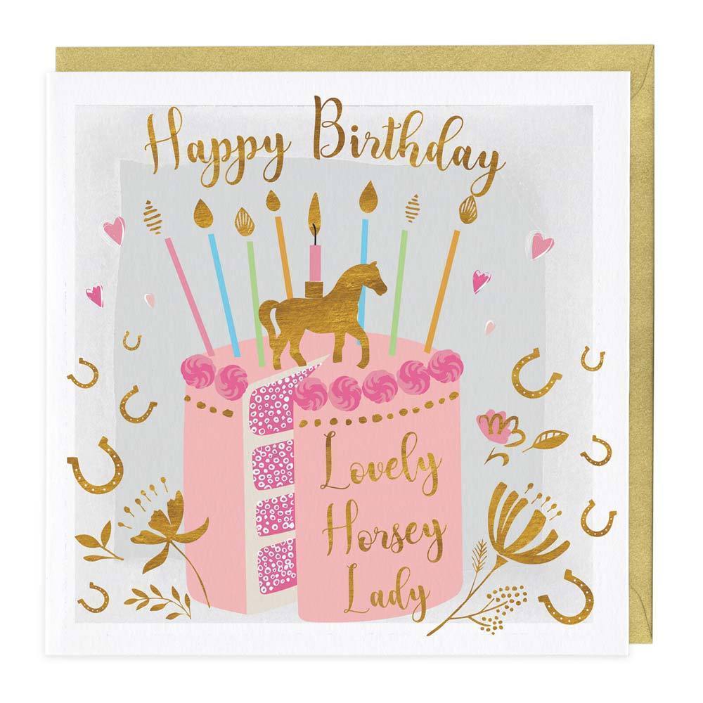 Lovely Horsey Lady Birthday Cake Card