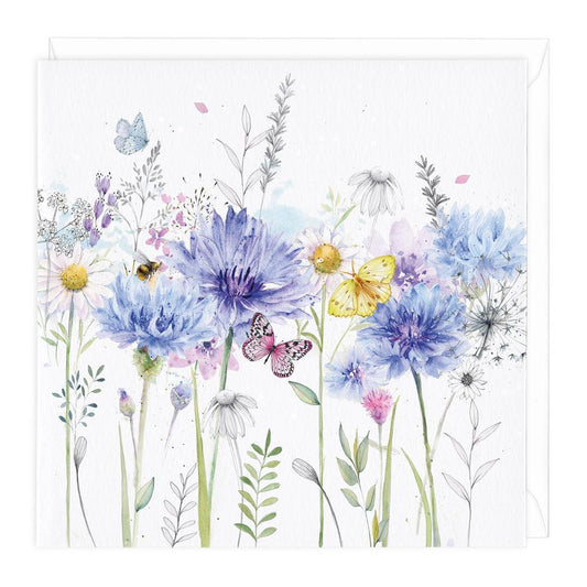 Cornflowers Floral Card