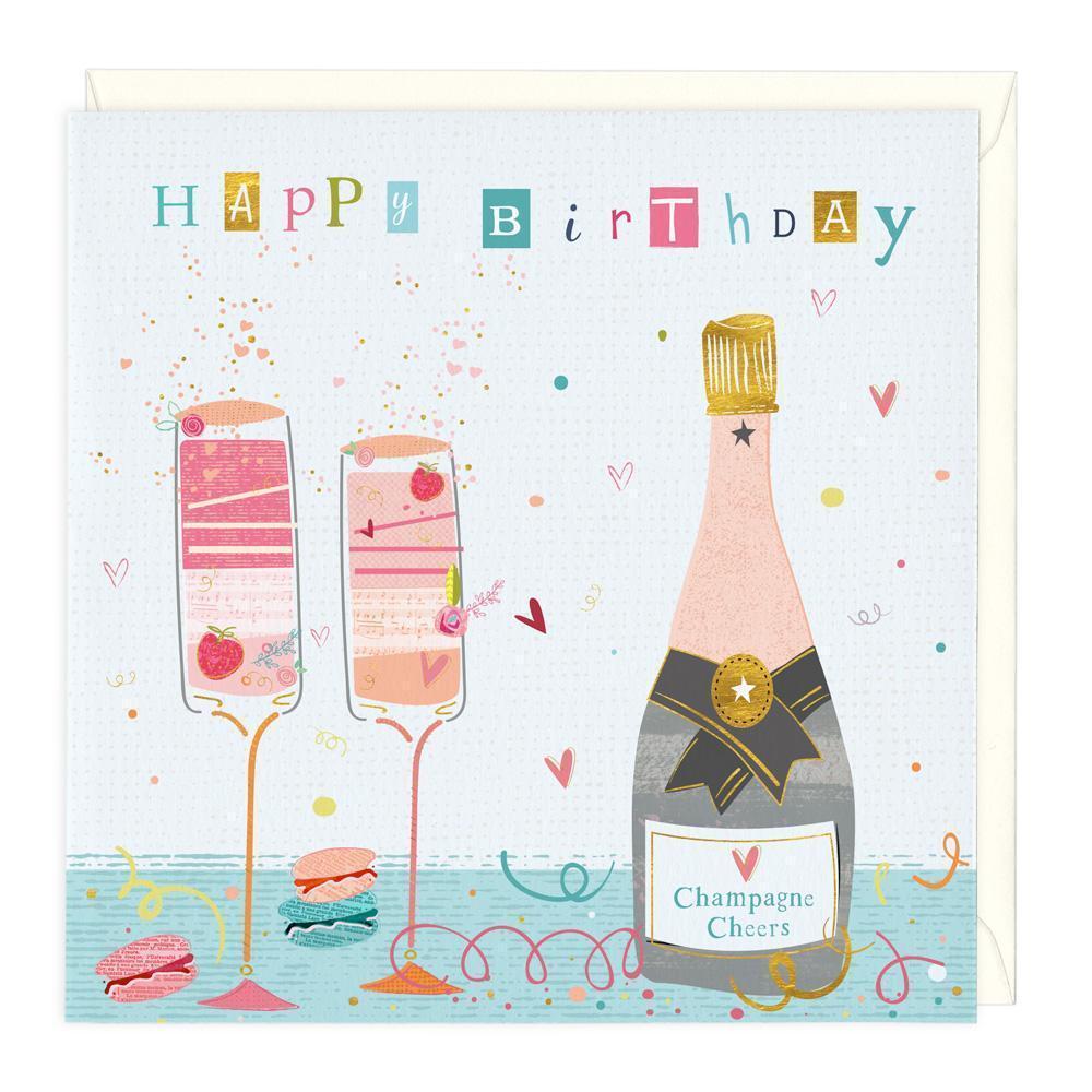 Champagne Cheers Birthday Card